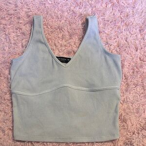 Women's White Ribbed Tank Top